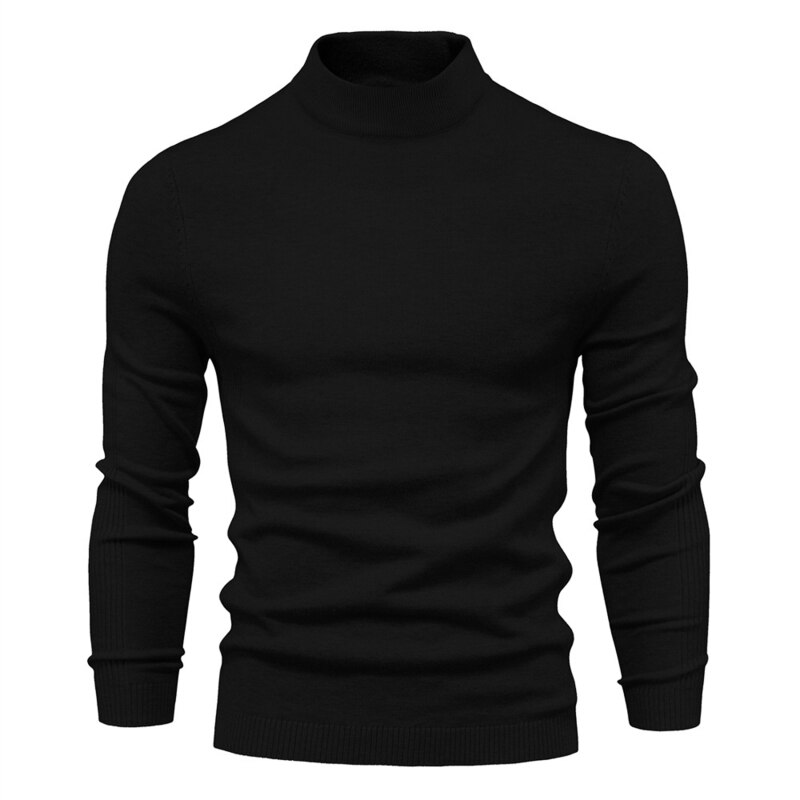 New Winter Turtleneck Thick Mens Sweaters Casual Turtle Neck Solid Color Quality Warm Slim Turtleneck Sweaters Pullover Men